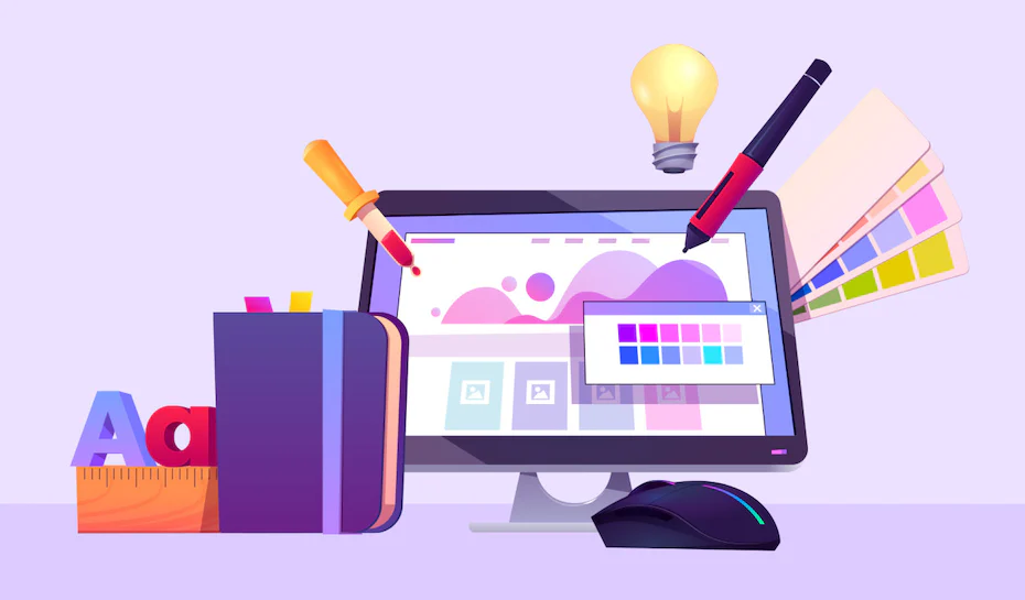 A digital illustration of web design